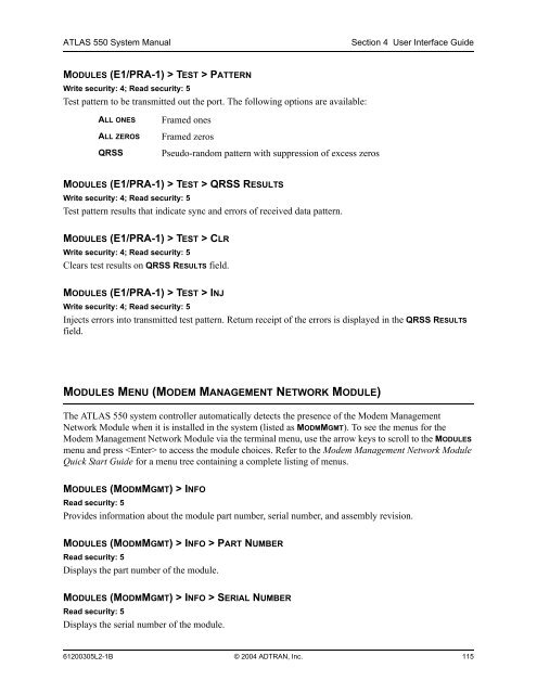 ATLAS 550 System Manual - Adtran