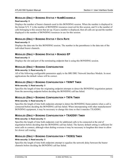 ATLAS 550 System Manual - Adtran