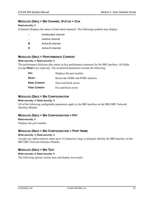 ATLAS 550 System Manual - Adtran