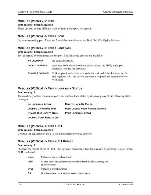 ATLAS 550 System Manual - Adtran