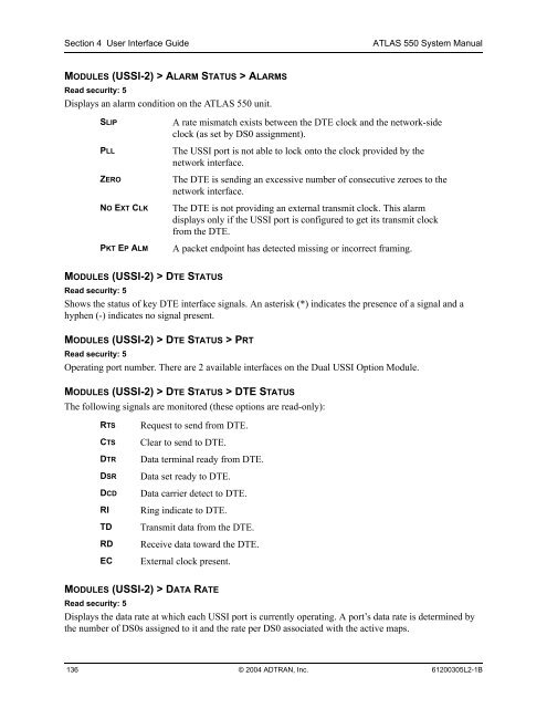 ATLAS 550 System Manual - Adtran