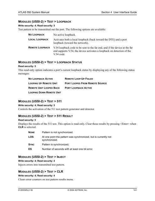 ATLAS 550 System Manual - Adtran