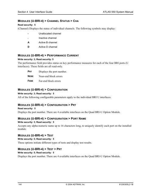 ATLAS 550 System Manual - Adtran