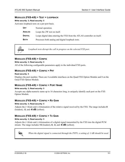 ATLAS 550 System Manual - Adtran