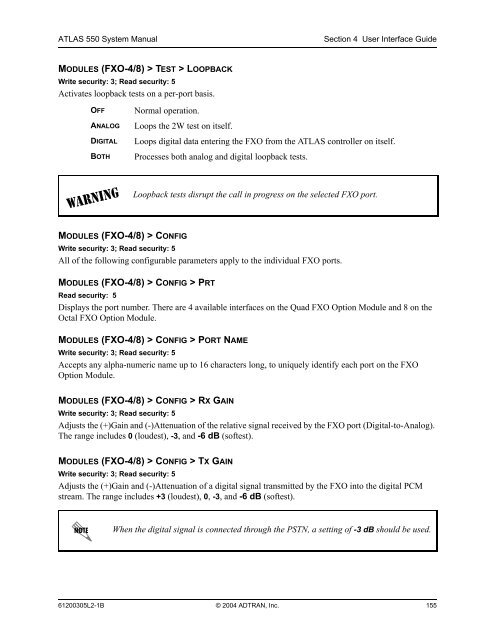 ATLAS 550 System Manual - Adtran