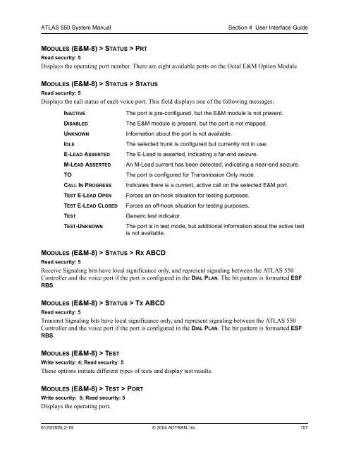 ATLAS 550 System Manual - Adtran