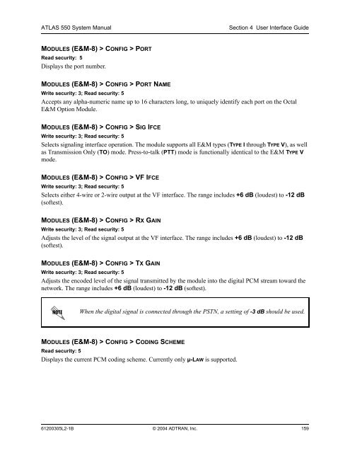 ATLAS 550 System Manual - Adtran