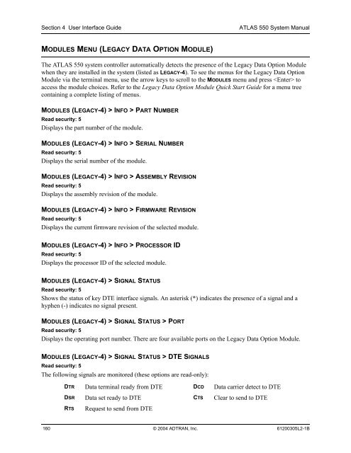 ATLAS 550 System Manual - Adtran