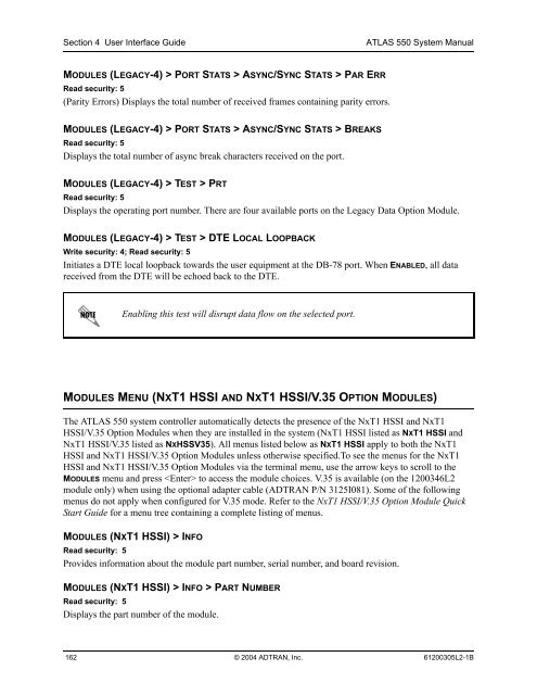 ATLAS 550 System Manual - Adtran