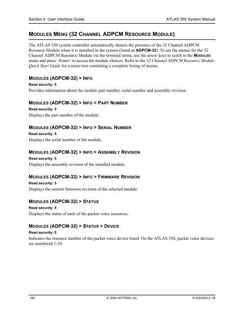 ATLAS 550 System Manual - Adtran