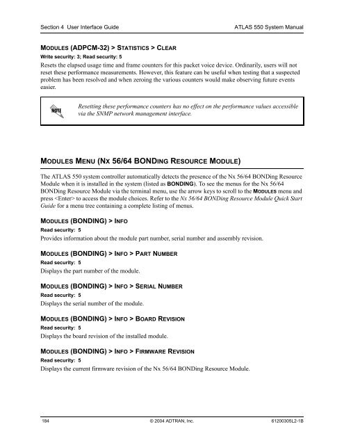 ATLAS 550 System Manual - Adtran