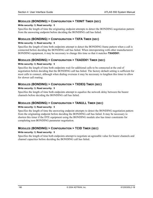 ATLAS 550 System Manual - Adtran