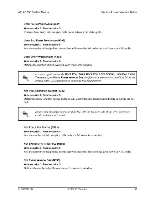 ATLAS 550 System Manual - Adtran