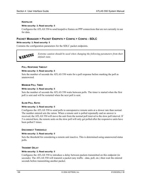 ATLAS 550 System Manual - Adtran