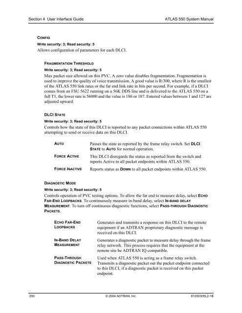 ATLAS 550 System Manual - Adtran