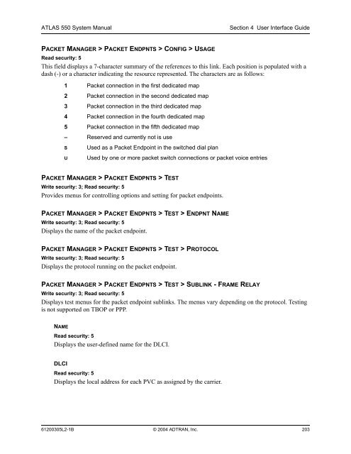 ATLAS 550 System Manual - Adtran