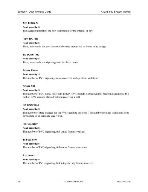 ATLAS 550 System Manual - Adtran