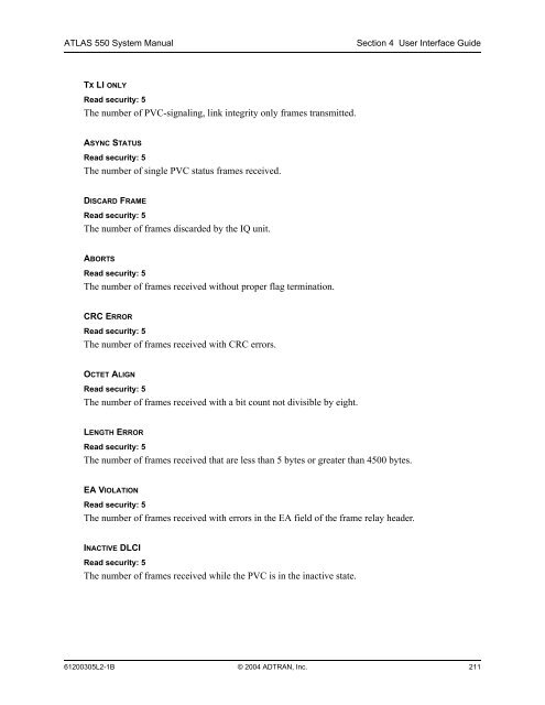 ATLAS 550 System Manual - Adtran