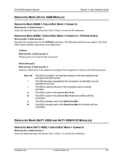 ATLAS 550 System Manual - Adtran