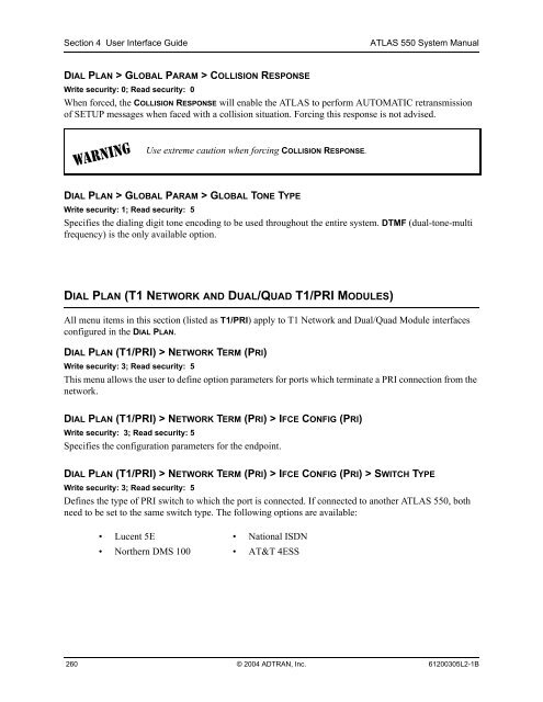 ATLAS 550 System Manual - Adtran