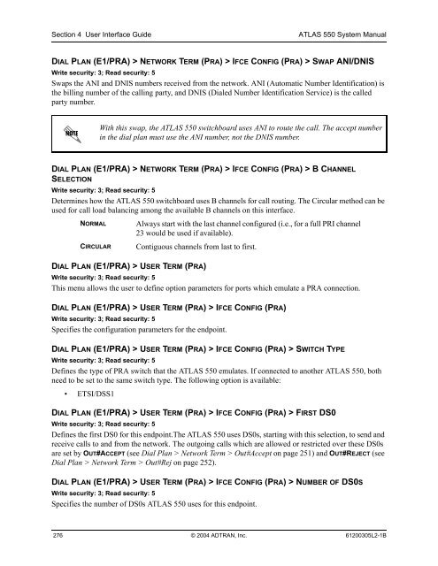 ATLAS 550 System Manual - Adtran