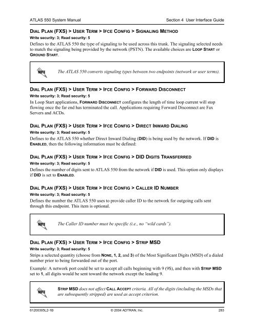 ATLAS 550 System Manual - Adtran