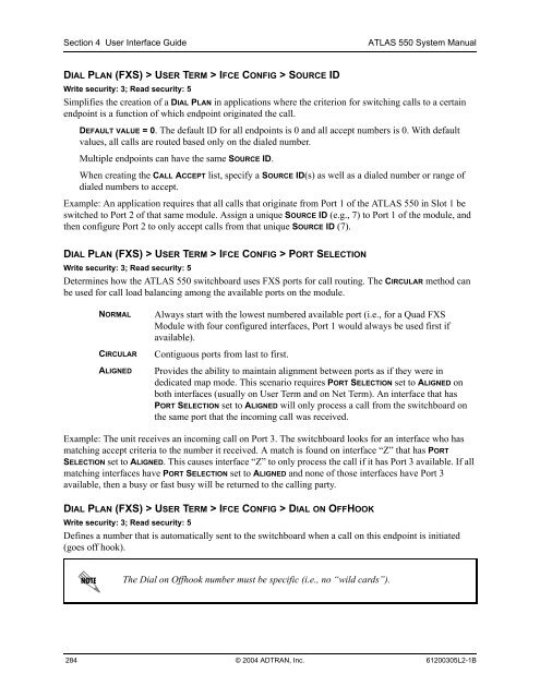 ATLAS 550 System Manual - Adtran