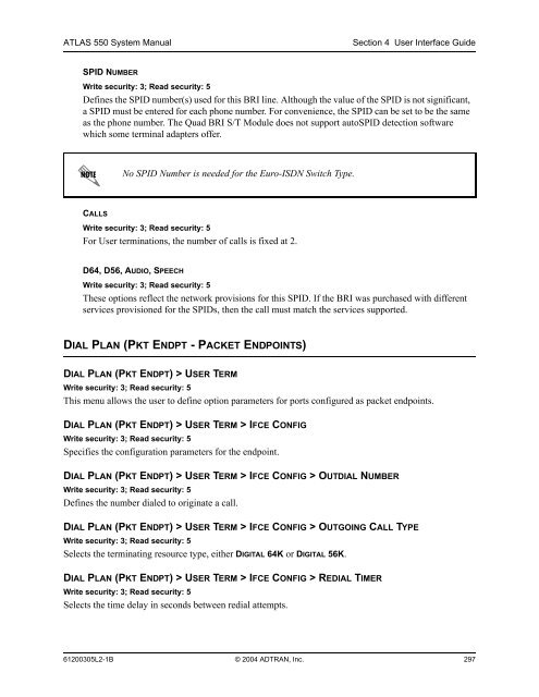 ATLAS 550 System Manual - Adtran