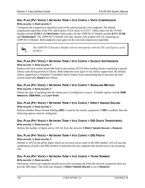 ATLAS 550 System Manual - Adtran