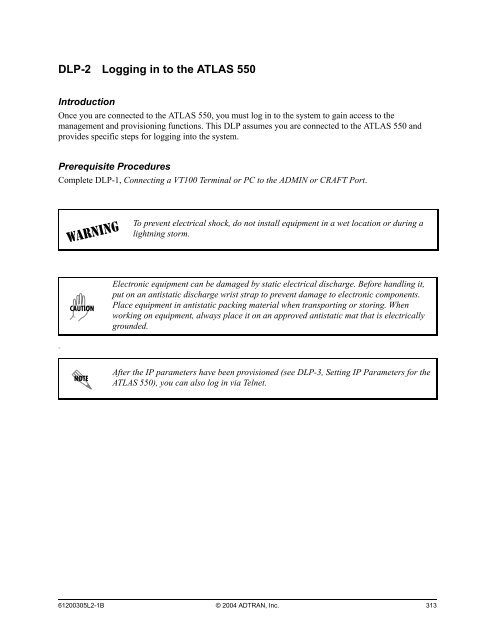 ATLAS 550 System Manual - Adtran