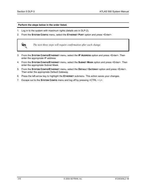 ATLAS 550 System Manual - Adtran