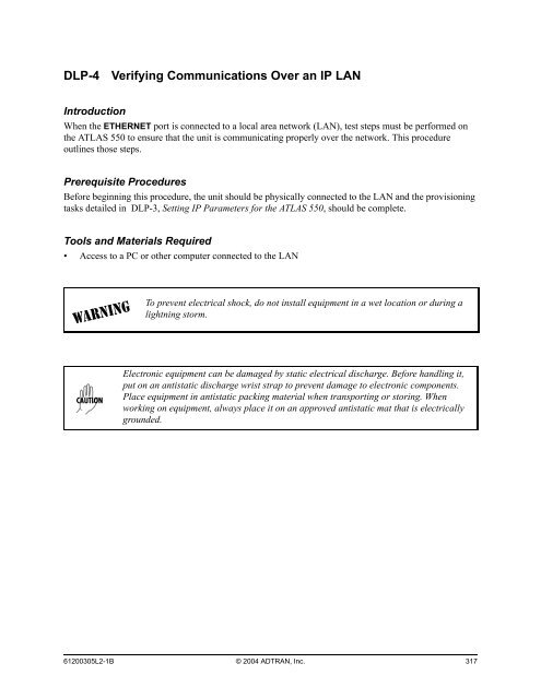 ATLAS 550 System Manual - Adtran