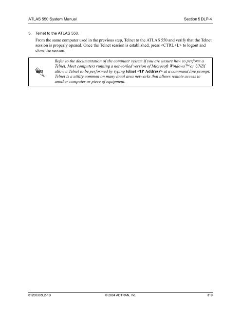 ATLAS 550 System Manual - Adtran