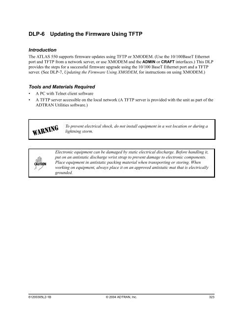 ATLAS 550 System Manual - Adtran