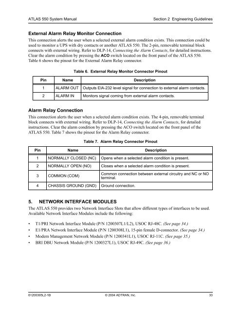 ATLAS 550 System Manual - Adtran