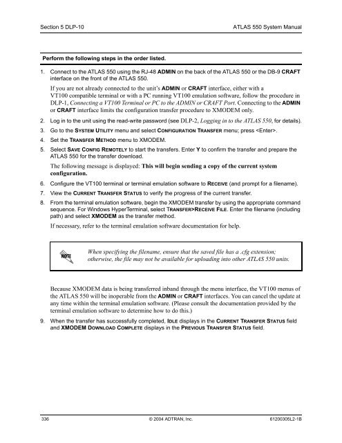 ATLAS 550 System Manual - Adtran