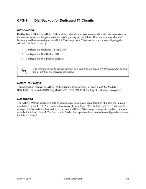 ATLAS 550 System Manual - Adtran