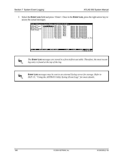 ATLAS 550 System Manual - Adtran