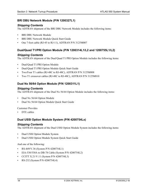 ATLAS 550 System Manual - Adtran