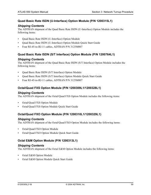 ATLAS 550 System Manual - Adtran