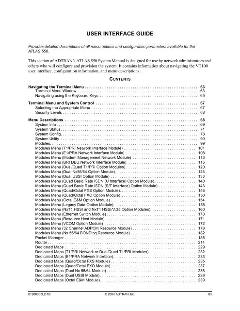 ATLAS 550 System Manual - Adtran