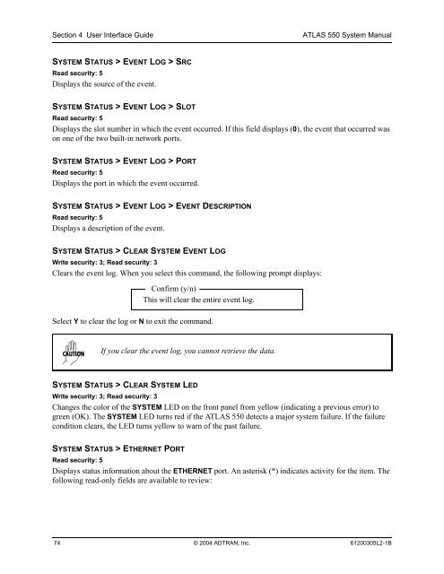 ATLAS 550 System Manual - Adtran