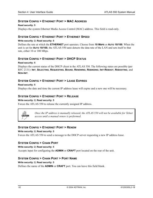 ATLAS 550 System Manual - Adtran