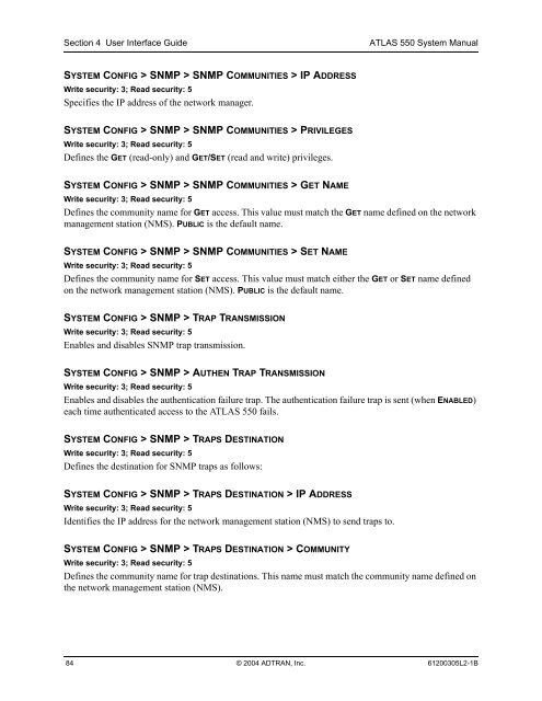 ATLAS 550 System Manual - Adtran