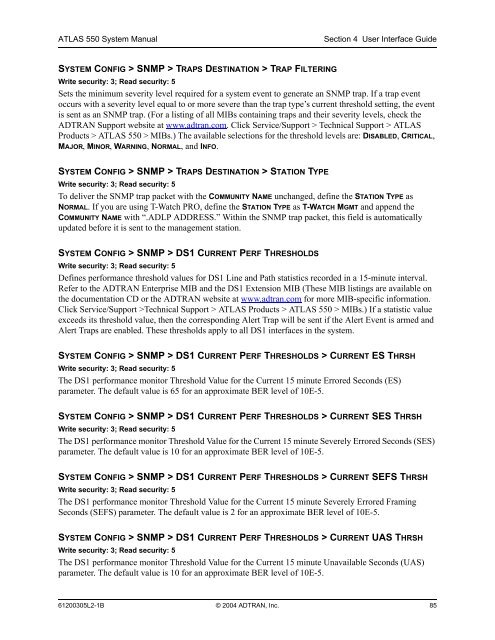 ATLAS 550 System Manual - Adtran