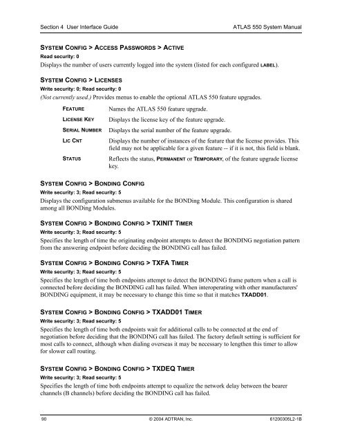 ATLAS 550 System Manual - Adtran