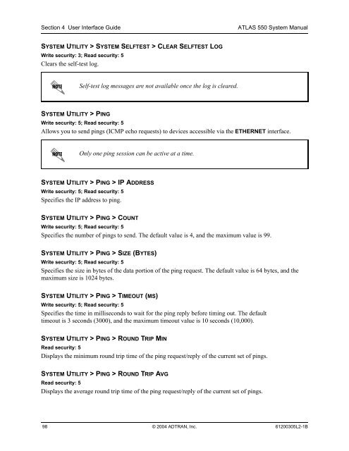 ATLAS 550 System Manual - Adtran