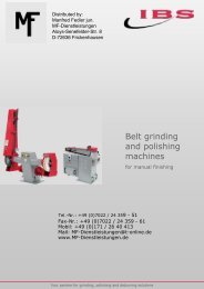 Belt grinding and polishing machines - MF-Dienstleistungen