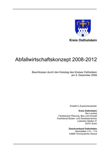 Kreis Ostholstein Abfallwirtschaftskonzept 2008-2012