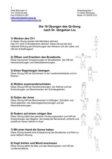 Die 18 Übungen des Qi-Gong nach Dr. Qingshan Liu